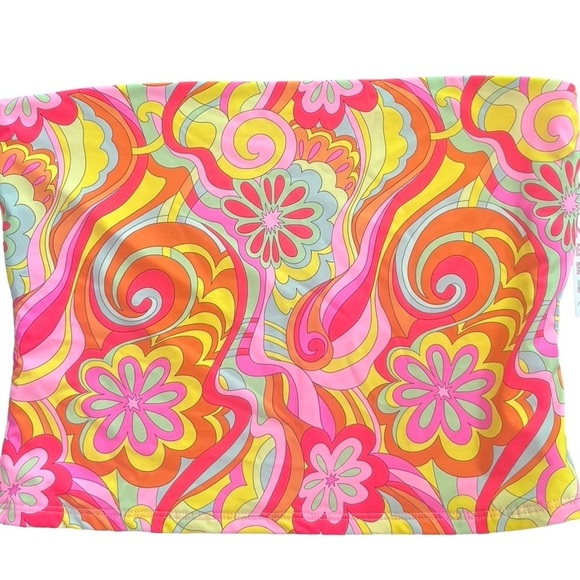 Frankie’s Bikinis Hailee Steinfield Peace Bandeau Bikini Top NWT Bright Floral - Picture 4 of 5